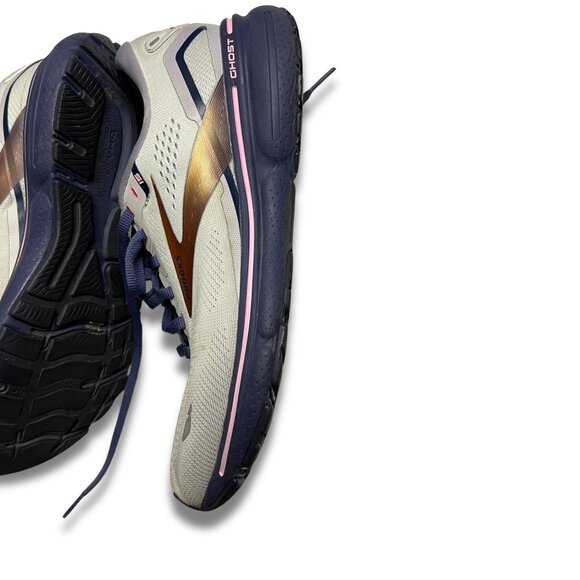 Brooks Ghost 15 Running Shoes Womens Size 8 White Gold Running Sneakers Comforta - Picture 6 of 7